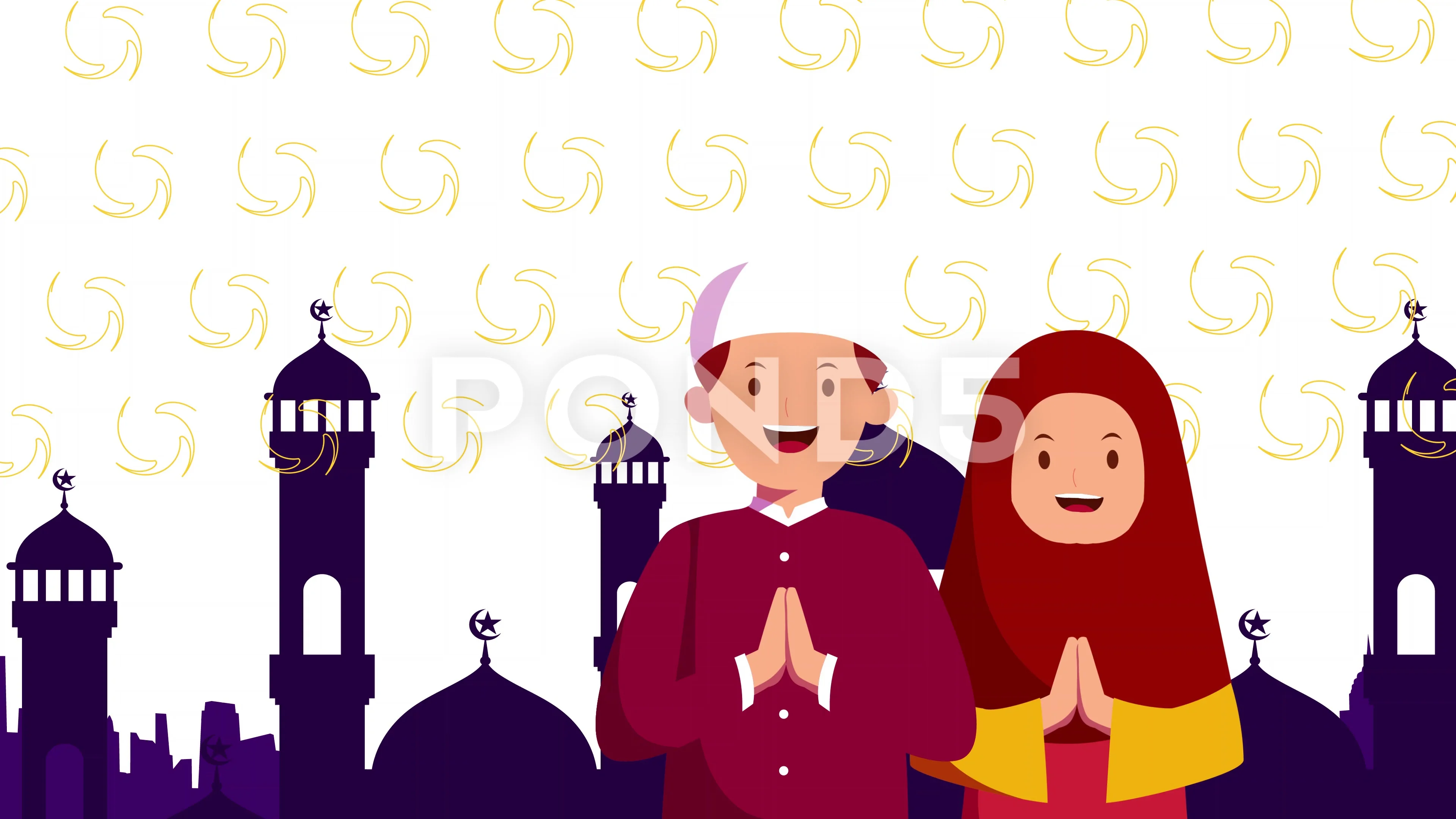 Ramadan Mubarak animation background foo... | Stock Video | Pond5