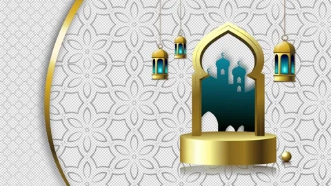 Ramadan Mubarak Background Alpha Stock Footage 343914101