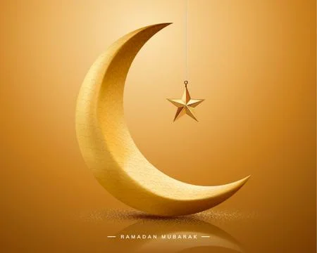 Ramadan mubarak with crescent Stock Illustration