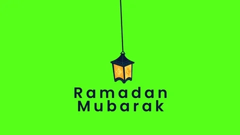 Ramadan Mubarak Hanging Lantern Animation on Green Screen, Traditional Fanoos  Stock Footage 327117744