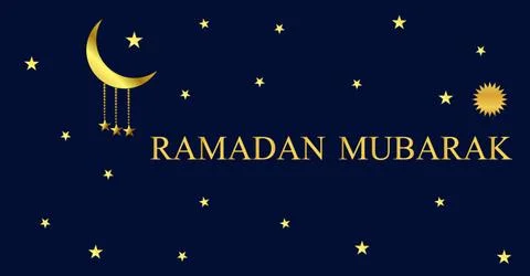 Ramadan Mubarak Islamic background with Mosque Crescent Moon and Lantern. Stock Illustration