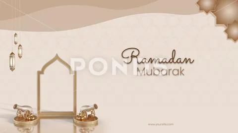 Ramadan mubarak landing page 3D template PSD Template