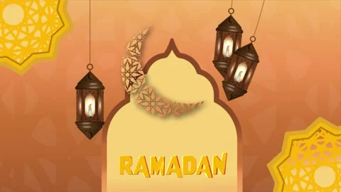 Ramadan Mubarak with lantern Video stock 259415409
