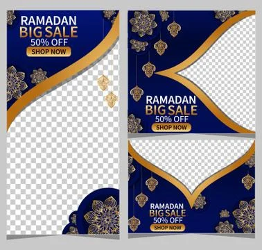 Ramadan mubarak sale banner, poster, flyer, broucher for advertisement vector Stock Illustration