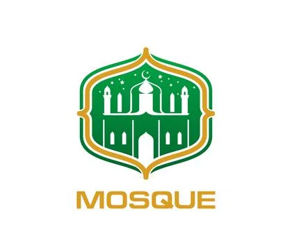 Ramadan Muslim mosque icon vector culture emblem Stock Illustration