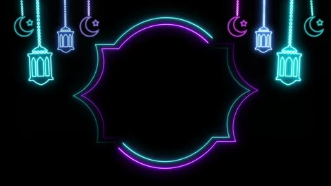 RAMADAN NEON BANNER Stock Footage 261701863
