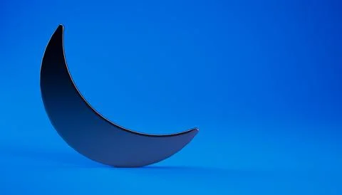 Ramadan night background with crescent moon and copy space, 3d rendering. Stock Illustration
