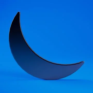 Ramadan night background with crescent moon and copy space, 3d rendering. Stock Illustration
