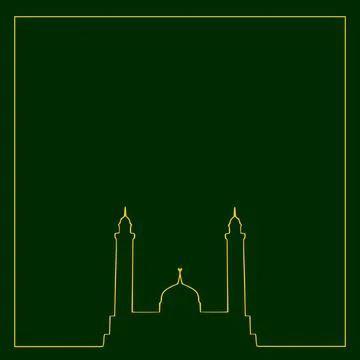 Ramadan or Eid Mubarak with Green Background Template. Vector Illustration .. Stock Illustration