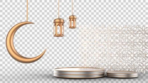 Ramadan podium backdrop Stock Illustration