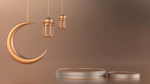 Ramadan podium backdrop Stock Illustration