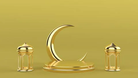 Ramadan podium backdrop Stock Illustration