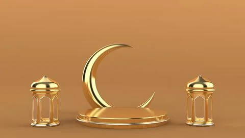 Ramadan podium backdrop Stock Illustration