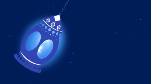 Ramadan-ramazan-candle background zoom out  4K_blue Stock Footage 106976715