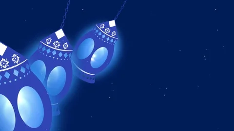 Ramadan-ramazan- multi candle background zoom out  4K_blue Video stock 106987948