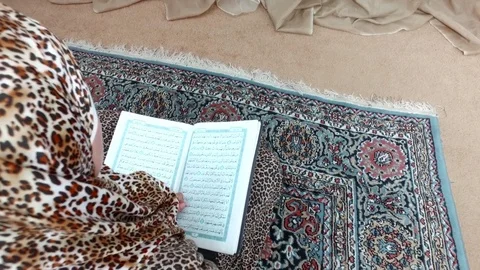 Ramadan, reading the Qur'an  Stock Footage 76821843