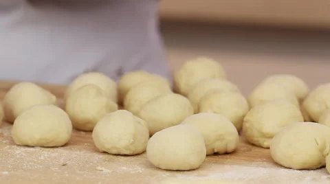 Ramadan recipes knead dough Monkey bread, also called monkey puzzle bread Stock Footage 68290663