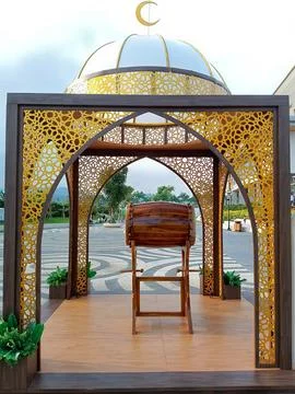 Ramadan Rhythm: Mosque Structure with Bedug Drum Stock Photos