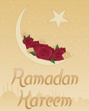 Ramadan rose greeting Illustrazione stock