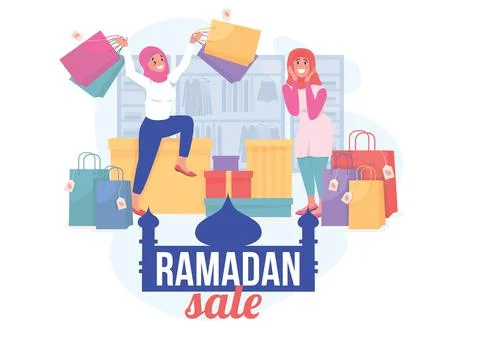 Ramadan sale flat concept vector illustration Stock Illustration