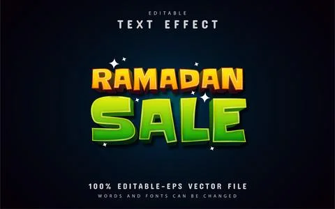 Ramadan sale text effect Stock Illustration