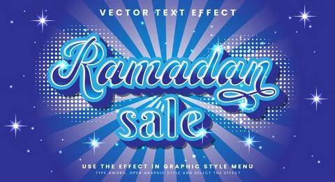Ramadan sale vector text effects Stock Illustration