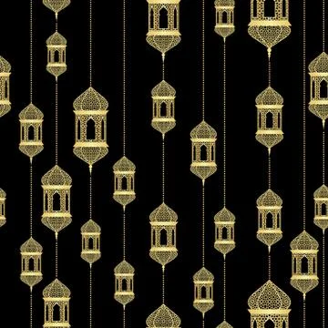 Ramadan seamless pattern Illustrazione stock