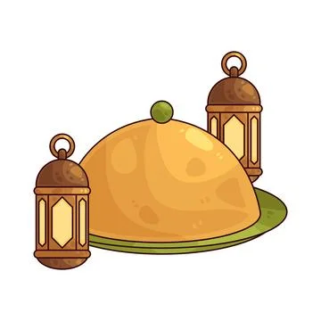 Ramadan serving dish illustration Stock Illustration