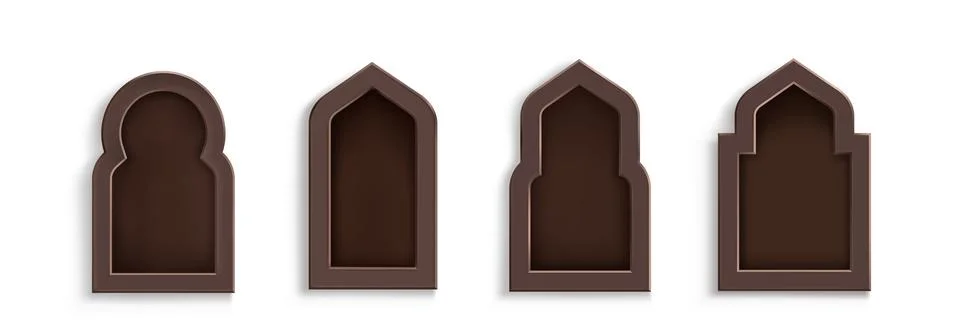 Ramadan shape windows set Stock Illustration