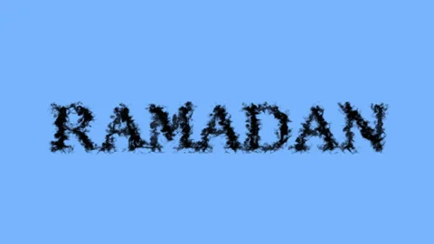 Ramadan smoke text effect sky isolated background Stock-Footage 138722673