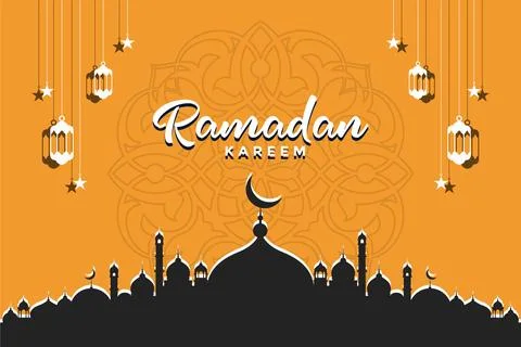 Ramadan social media post with vector decoration for islamic religious fest.. Stock Illustration