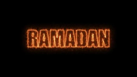 Ramadan text on black, 3d render background, computer generating for holidays Stock Illustration