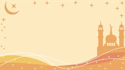 Ramadan theme horizontal background loop animation. Yellow Ramadan banner Stock Footage 316266776