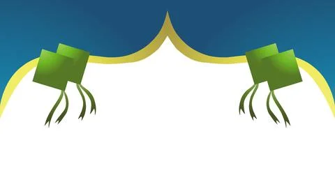 Ramadan theme mosque dome background in gradient blue and diamonds ketupat Stock Illustration