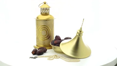 Ramadan theme of Rosary and dates 4k video Vídeo Stock 153460881