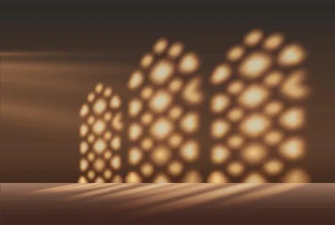 Ramadan. Vector, brown background with abstract geometric shadow pattern of Illustrazione stock
