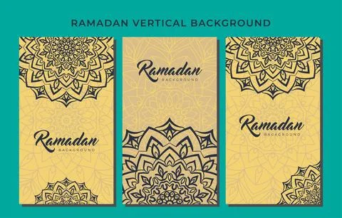 Ramadan vertical background mandala design element Illustrazione stock