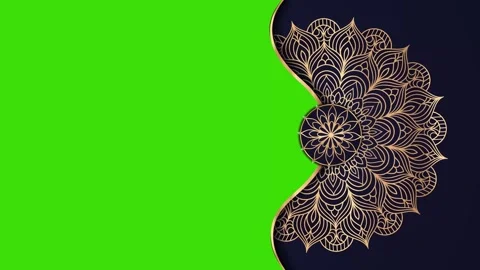 Ramadan,Eid, Arabic Islamic Mandala Animation Green Screen Background 03 Stock Footage 266770241