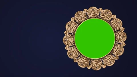 Ramadan,Eid, Arabic Islamic Mandala Animation Green Screen Background 09 Stock Footage 266776271