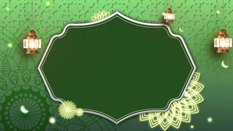 Ramadhan green gradient background with white frame 4k Stock Footage 268132196