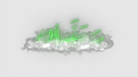 Ramadhan green light neon with clouds arabic text transparent 스톡 동영상 233852783