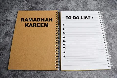 Ramadhan Kareem, To do list write on colour notebook Stock Photos