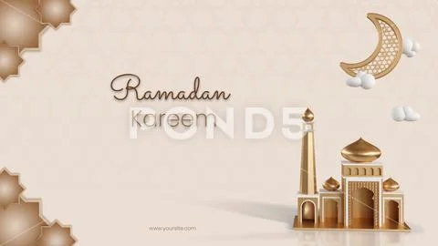 Ramadhan kareem landing page 3D template Template PSD
