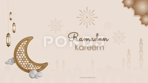 Ramadhan kareem landing page 3D template Template PSD