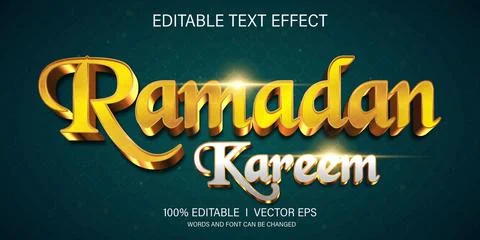 Ramadhan kareem luxury vector text effect with modern style design Stock Illustration