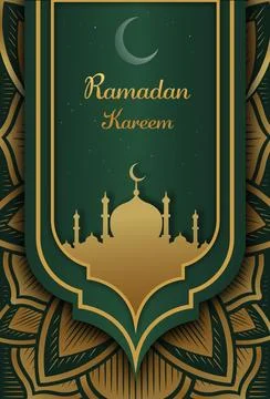 Ramadhan Kareem Template  with Islamic Pattern Stock Illustration