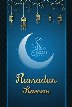 Ramadhan Kareem Template  with Lantern Stock Illustration