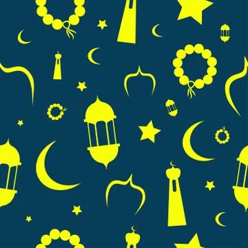 Ramadhan seamless pattern. Great for greeting cards, poster, banner, wallpape Stock Illustration