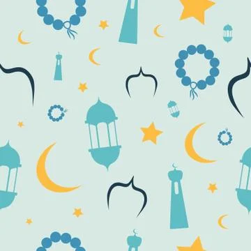 Ramadhan seamless pattern. Great for greeting cards, poster, banner, wallpape Stock Illustration