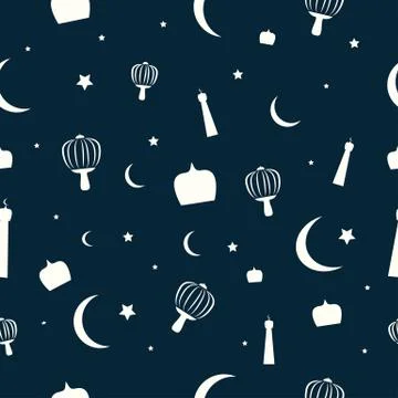 Ramadhan seamless pattern. Great for greeting cards, poster, banner, wallpape Stock Illustration